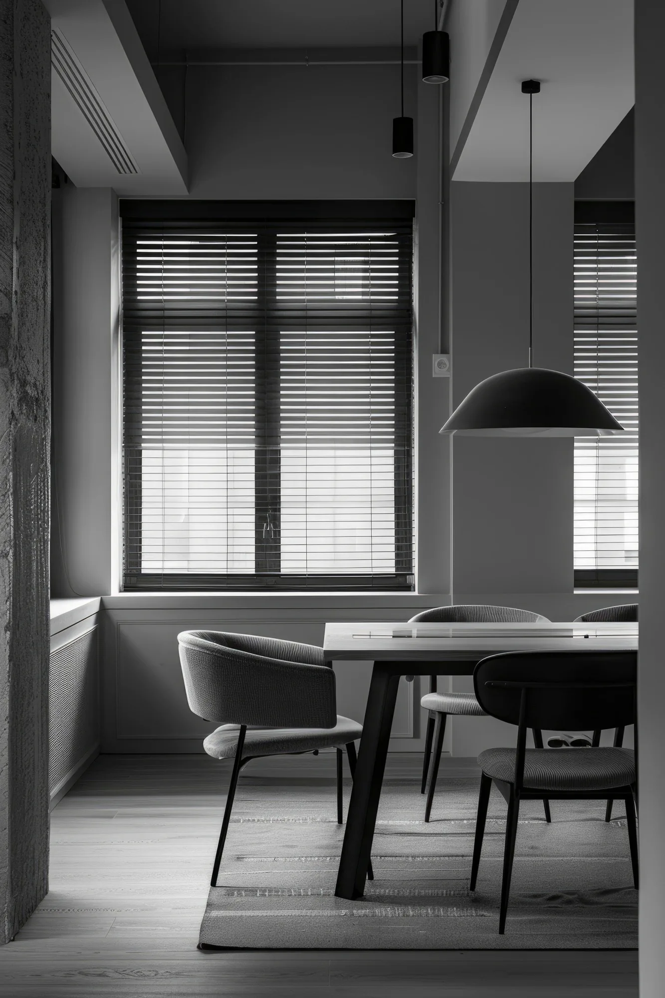 Two curtain styles side by side in a quiet room